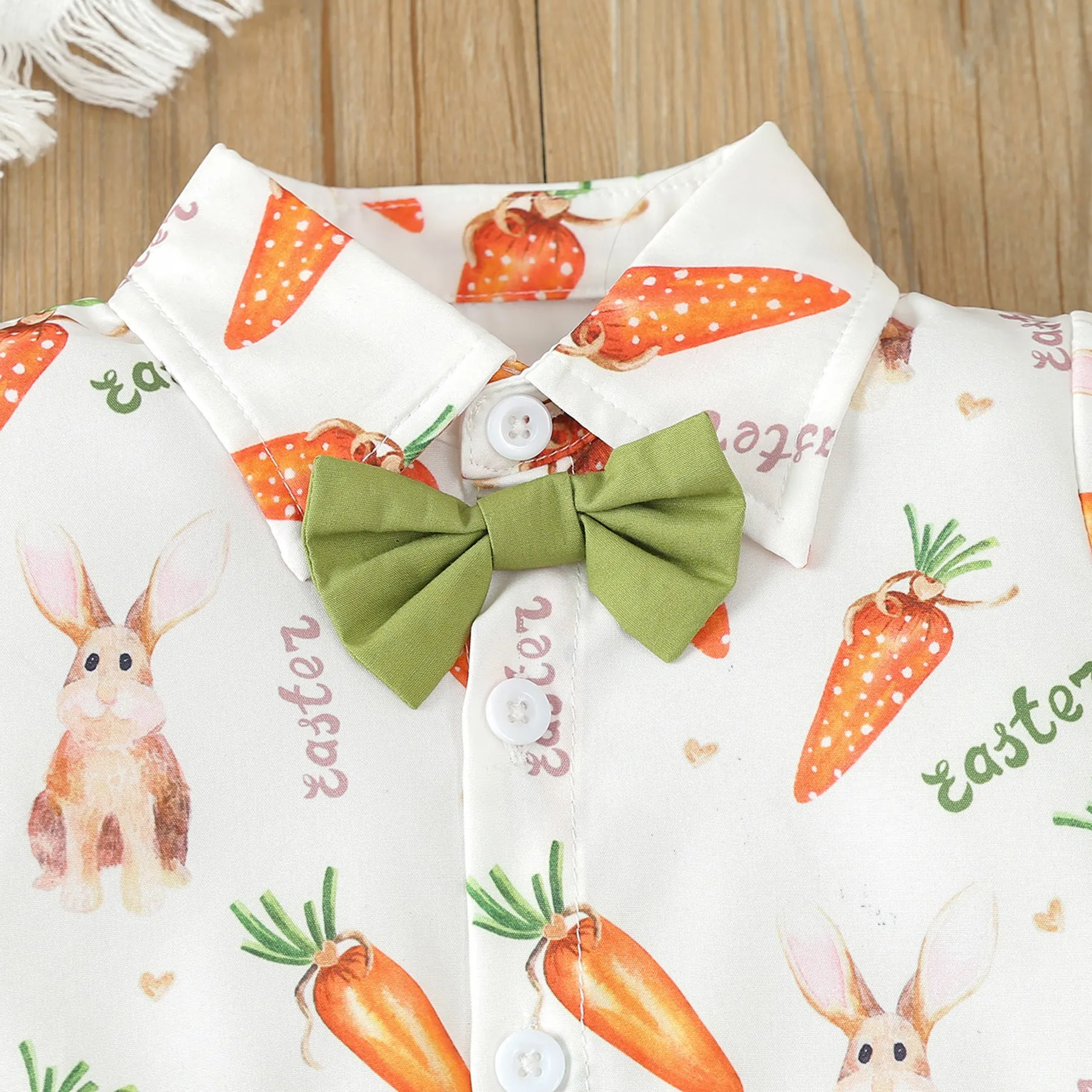 2 Pieces Set Baby Kid Boys Easter Letters Animals Tops And Solid Color Pants Wholesale 24030177