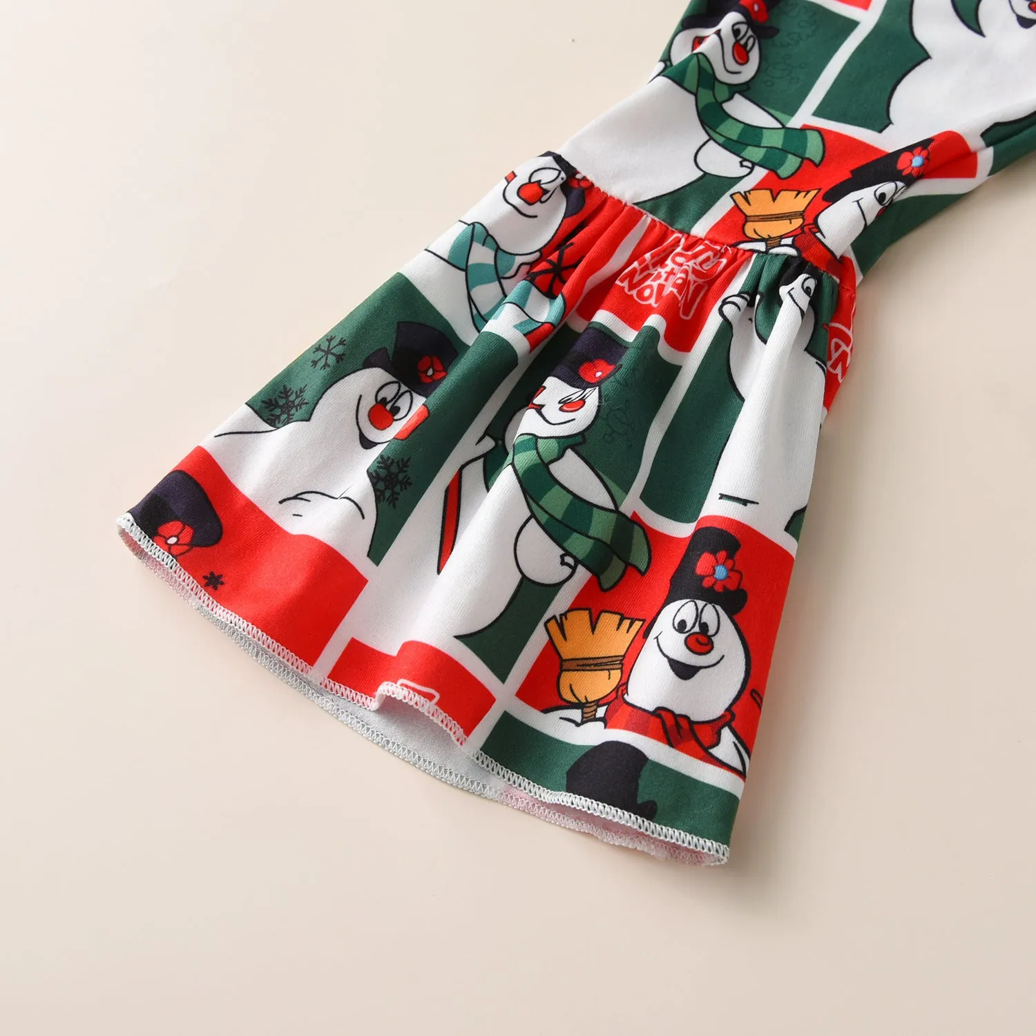 2 Pieces Set Baby Kid Girls Christmas Letters Print Tops And Cartoon Pants Wholesale 23101526