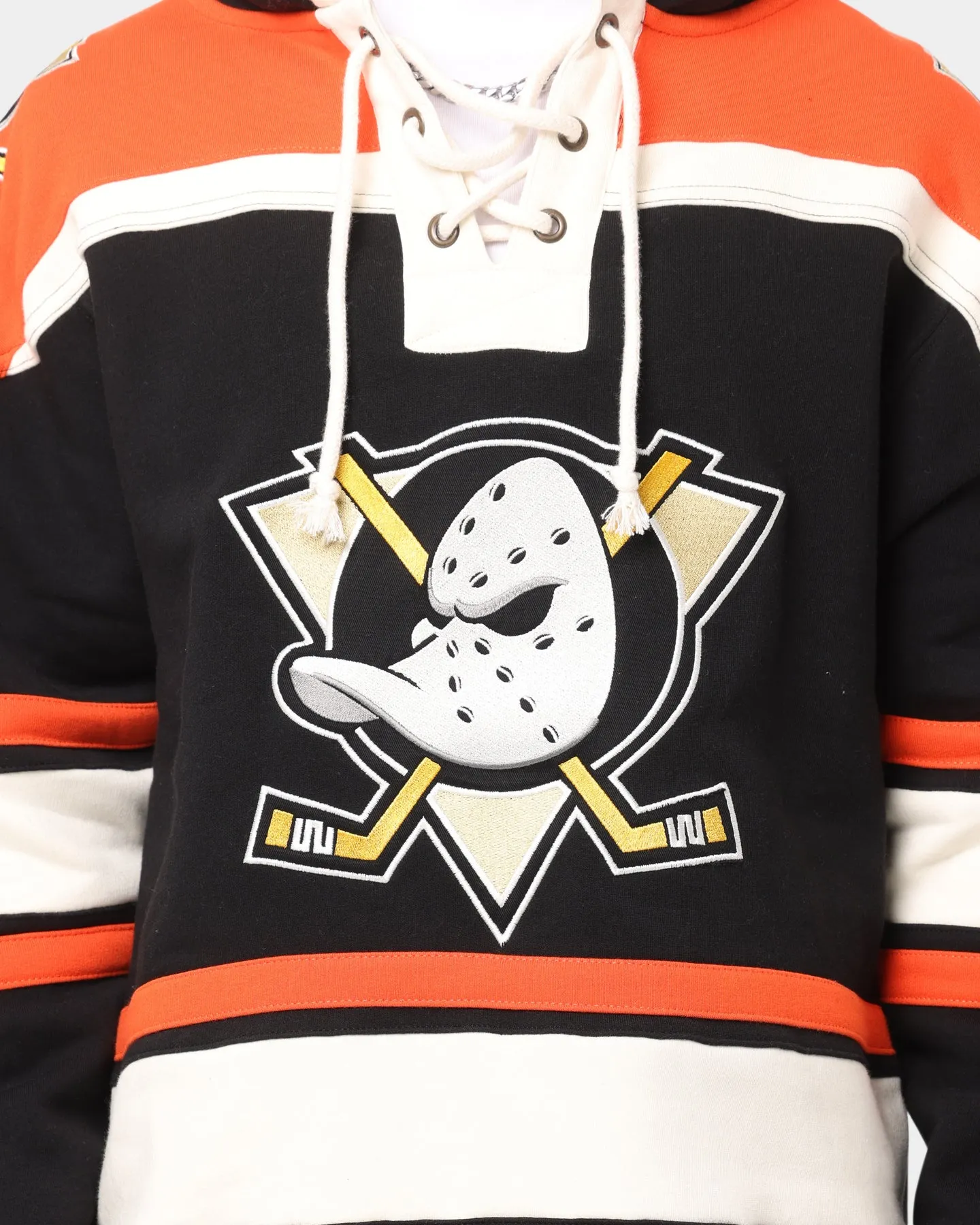 47 Brand Anaheim Ducks NHL Lacer Hoodie Jet Black/White/Orange