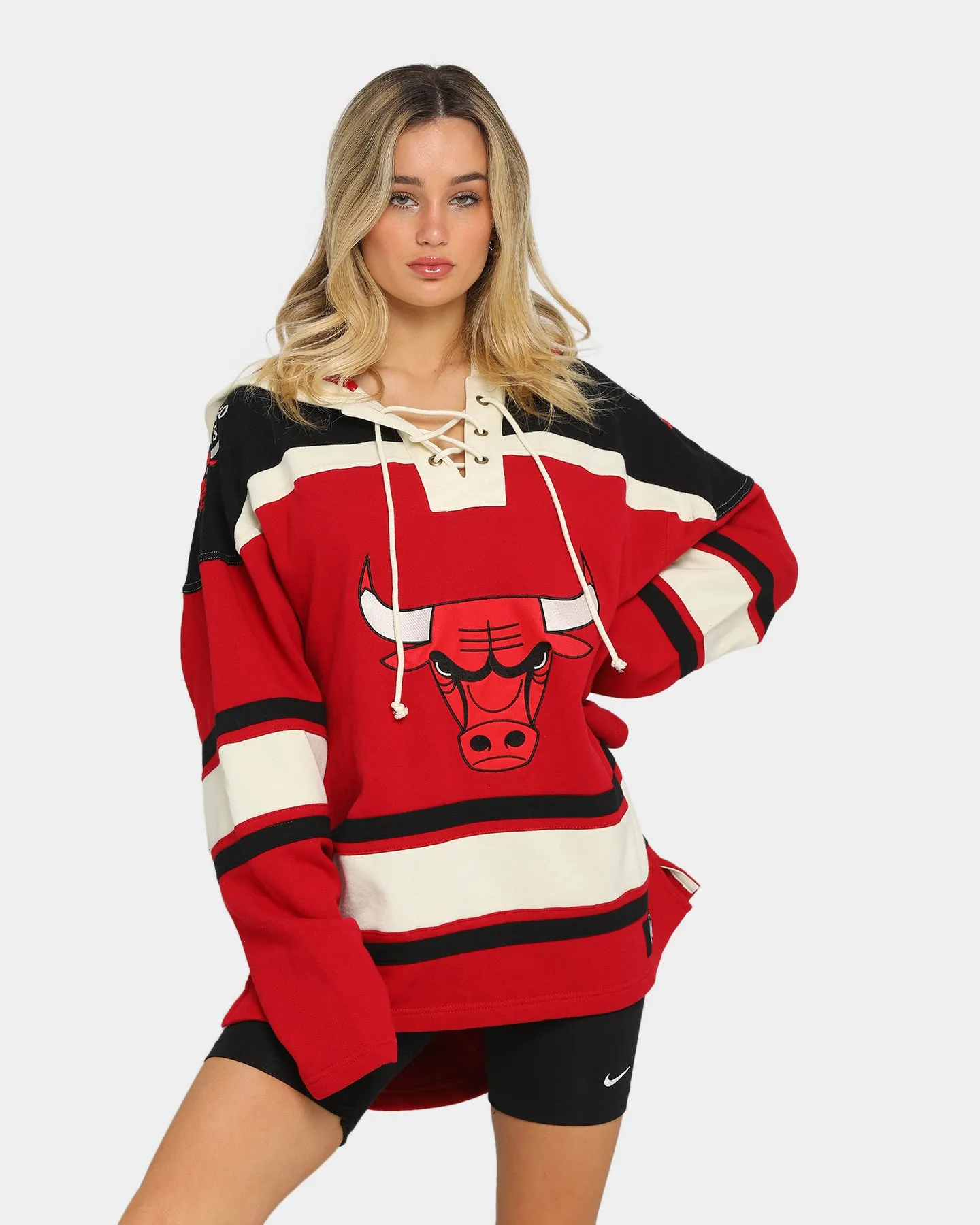 47 Brand Chicago Bulls Superior Lacer Hoodie Red