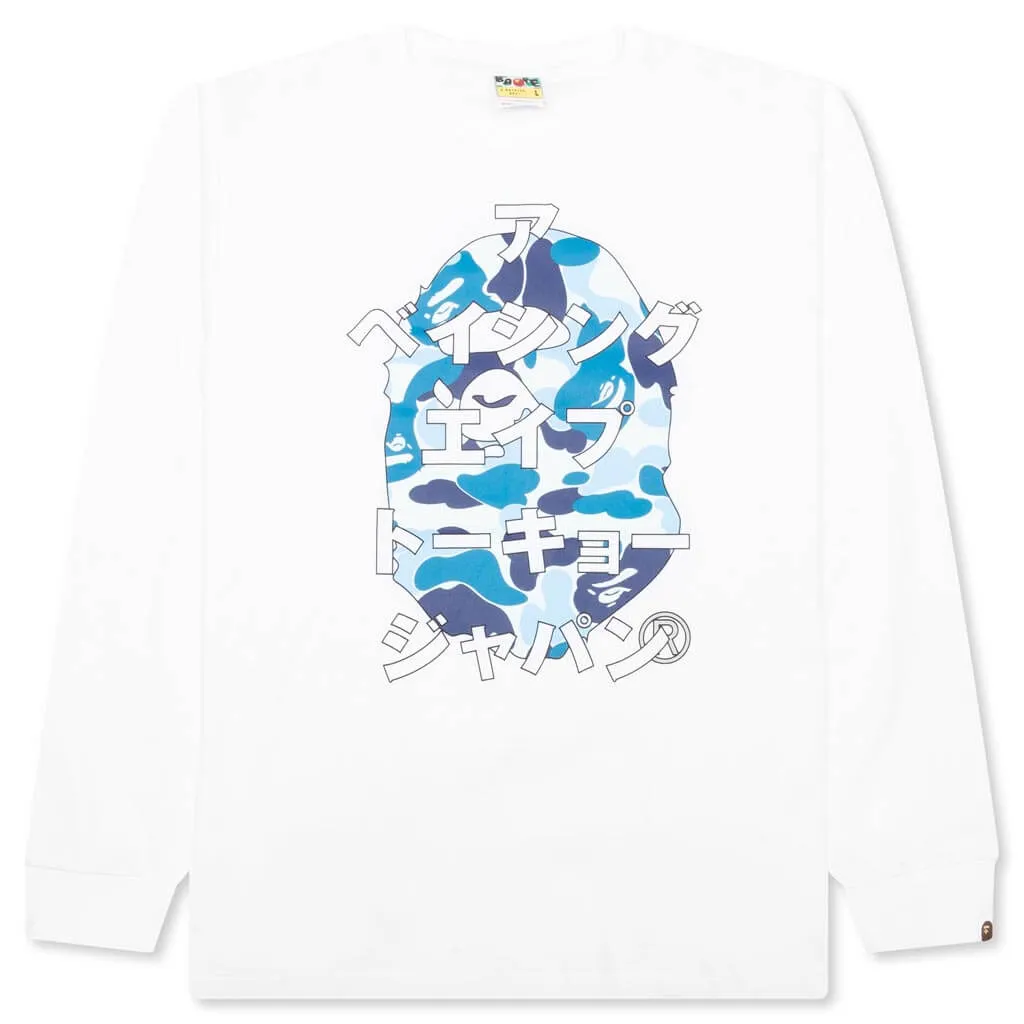 Abc Camo Japanese Letters L/S Tee - White/Blue