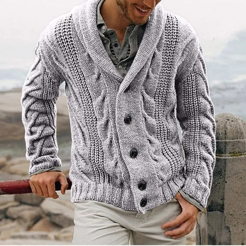 Ashore Shop New Men's Autumn Winter Sweater Cardigan Single-breasted Large Size i