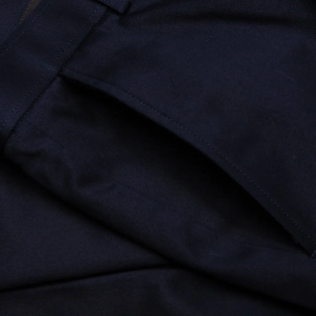 Belt Loop Straight Leg w/ Silk 4 Bar Trouser - Navy