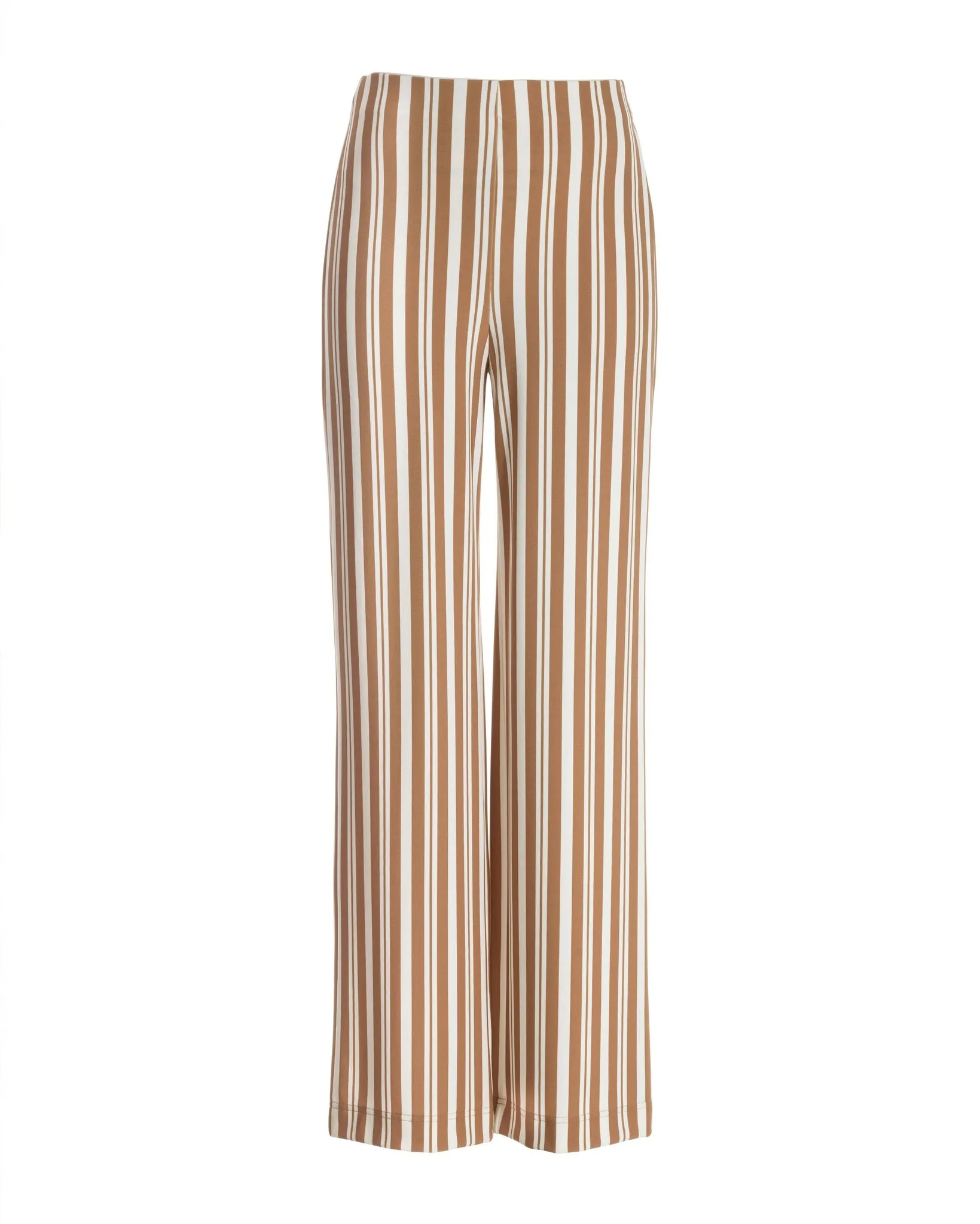 Beyond Travel Camel Stripe High Rise Palazzo Pant Camel