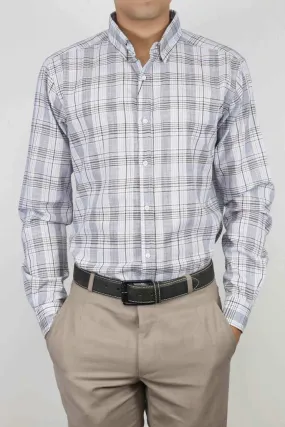 Blue & Brown Checkered Casual Shirt