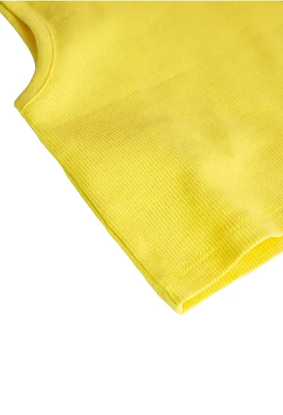 Boboli ribbed top for girls 498045 1199 yellow