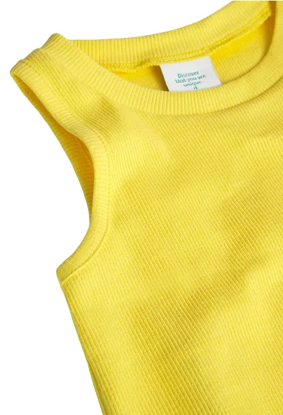 Boboli ribbed top for girls 498045 1199 yellow