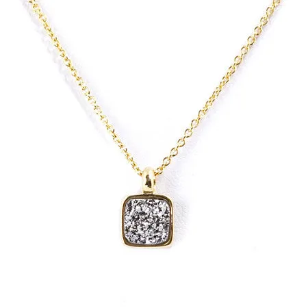 Boxie Square Druzy Necklace