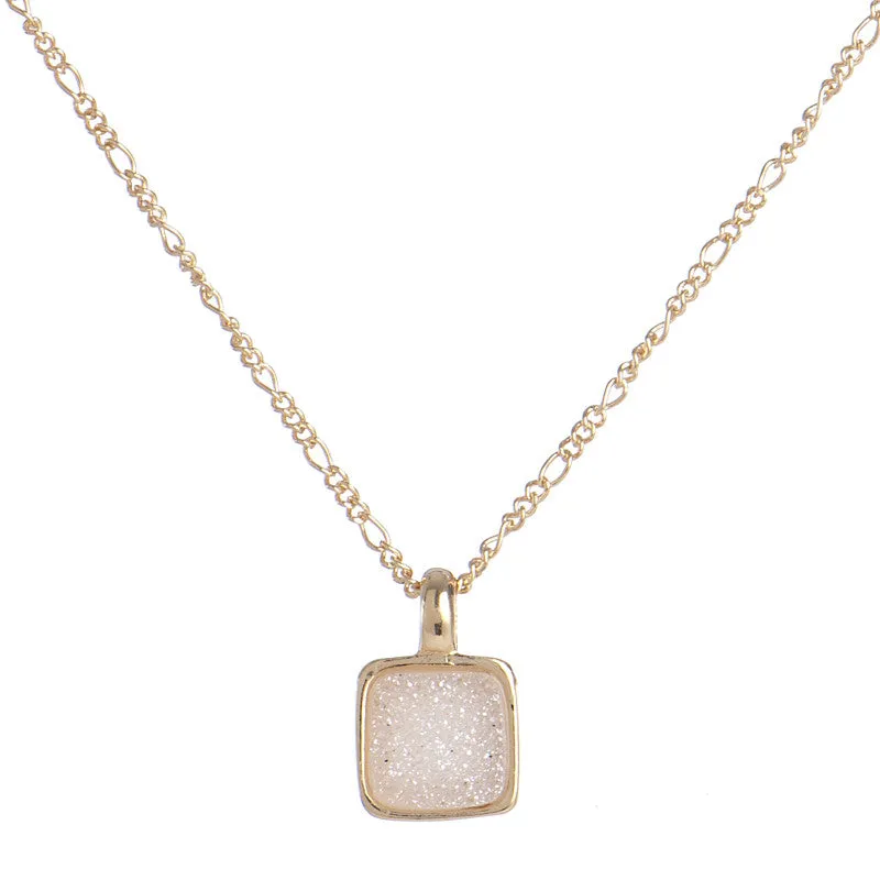 Boxie Square Druzy Necklace