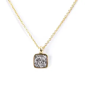 Boxie Square Druzy Necklace