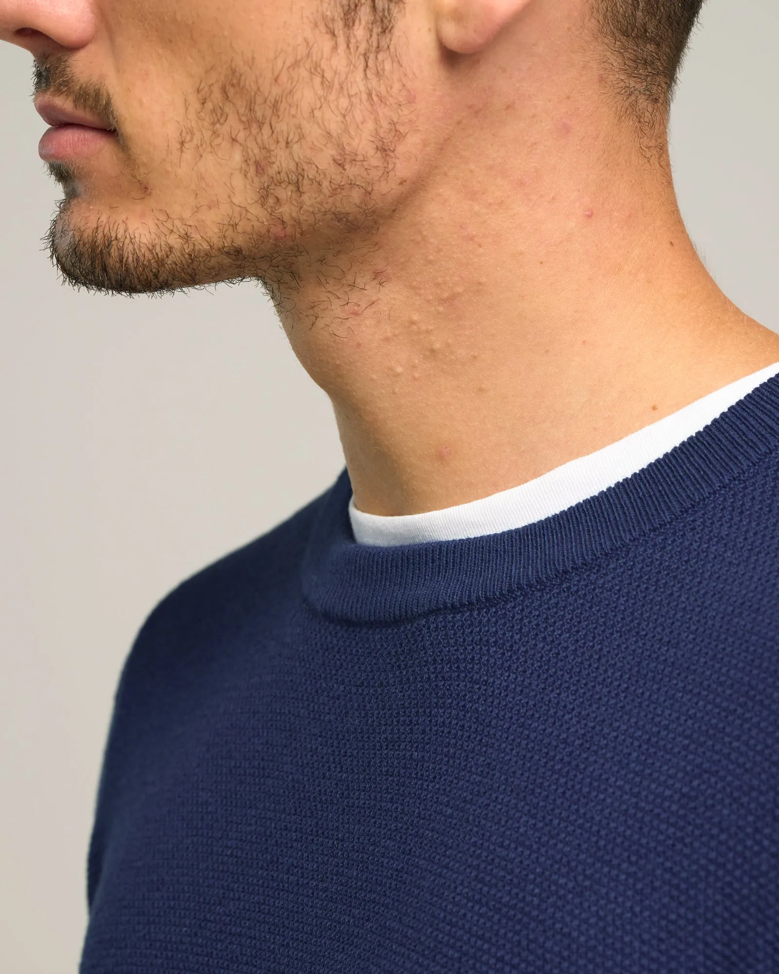 CASHMERE COTTON CREW STITCH