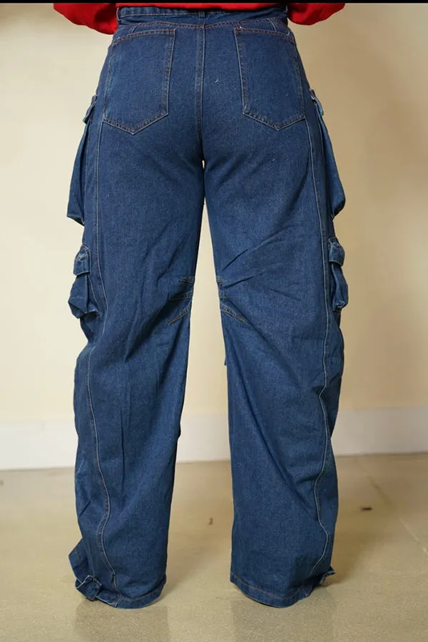 Casual Multiple Flap Pocket Pants