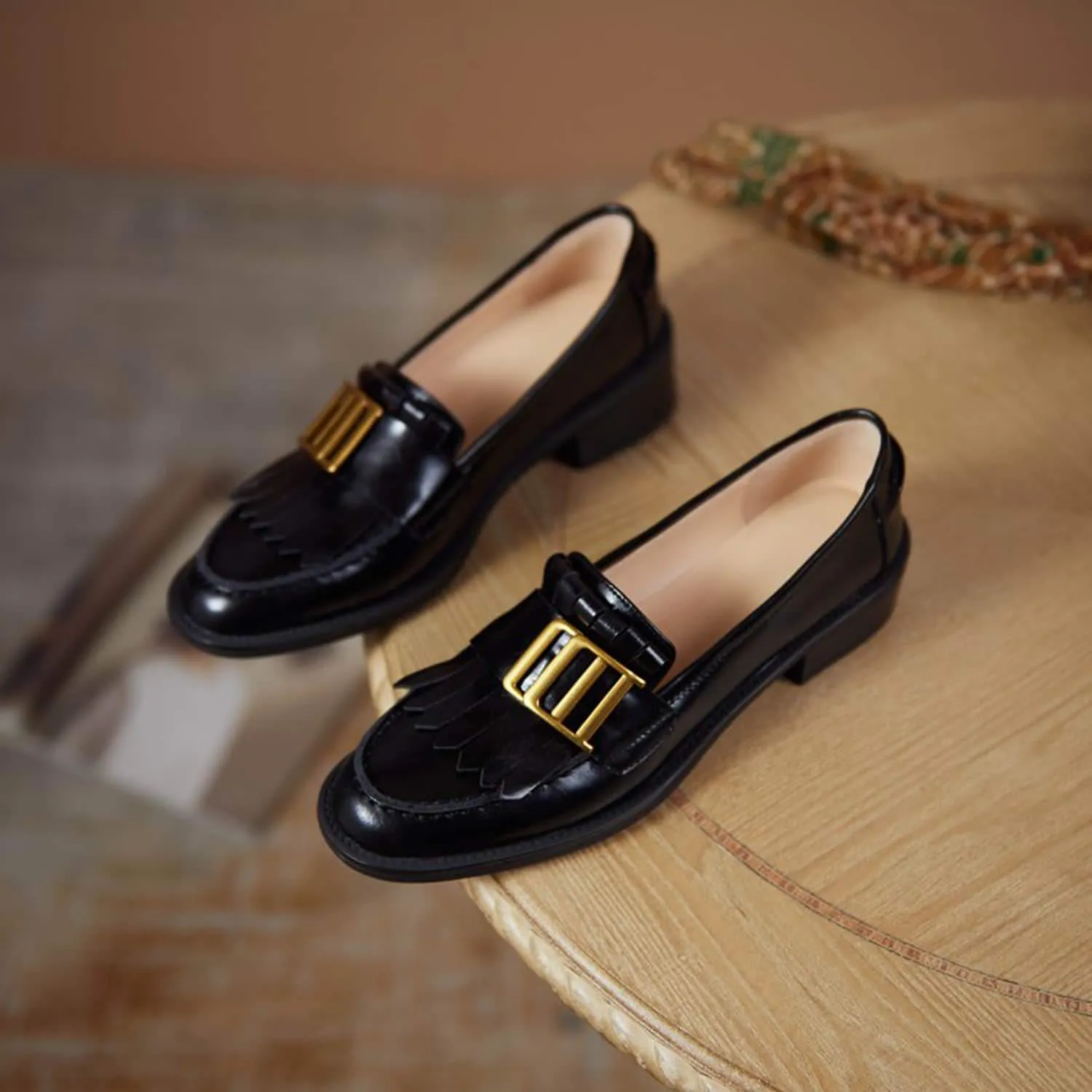 Casual Slip-On Metal Tassels Loafers