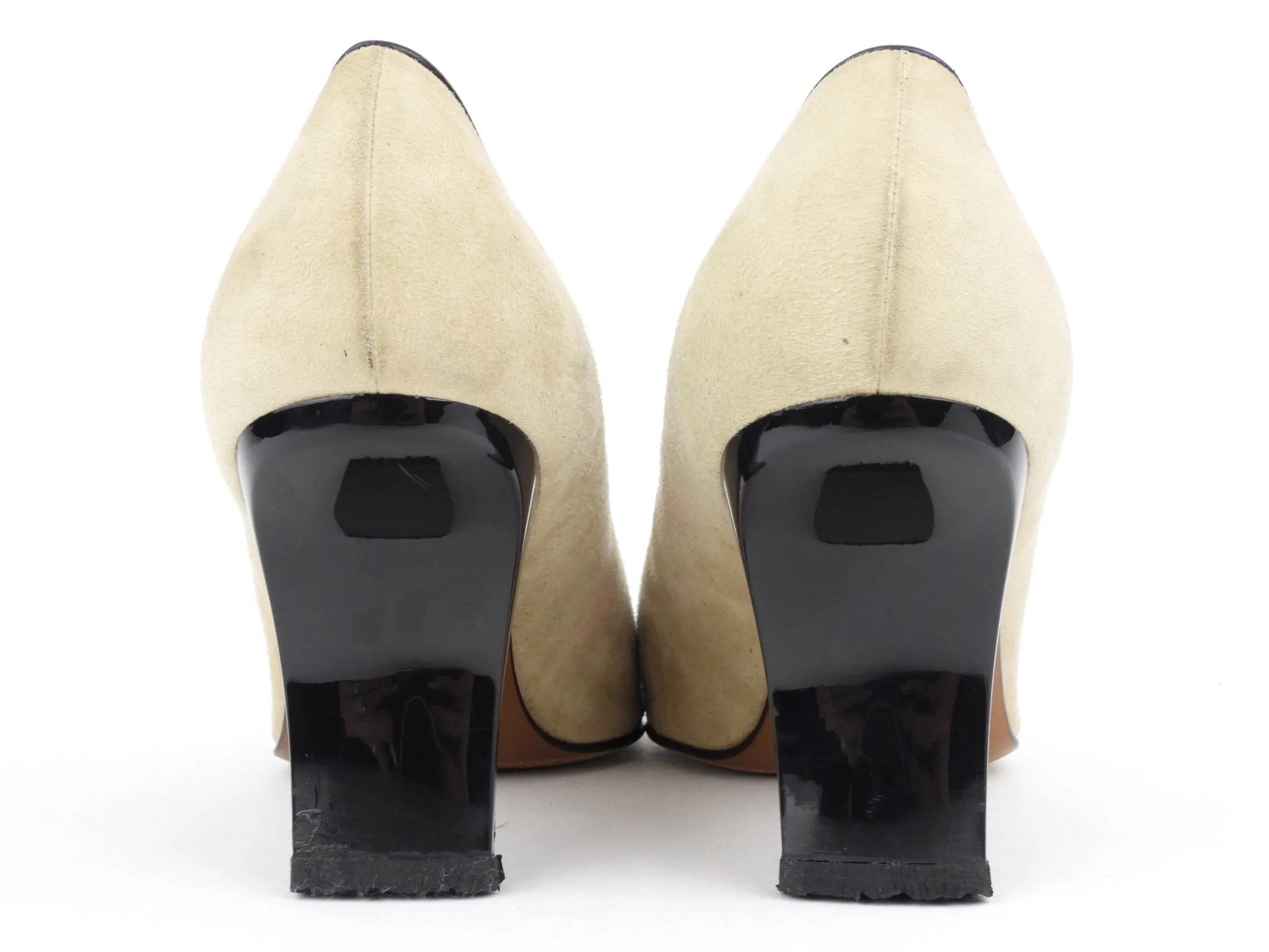 Christian Dior Vintage Beige Suede Leather Pumps - 37 EU