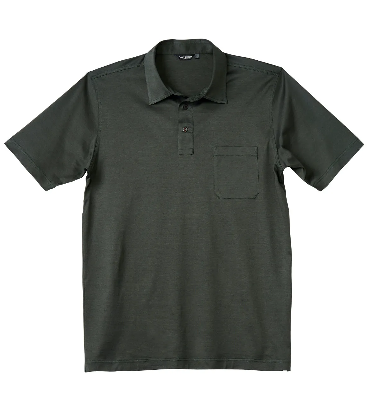 David August Mercerized Cotton Polo Olive