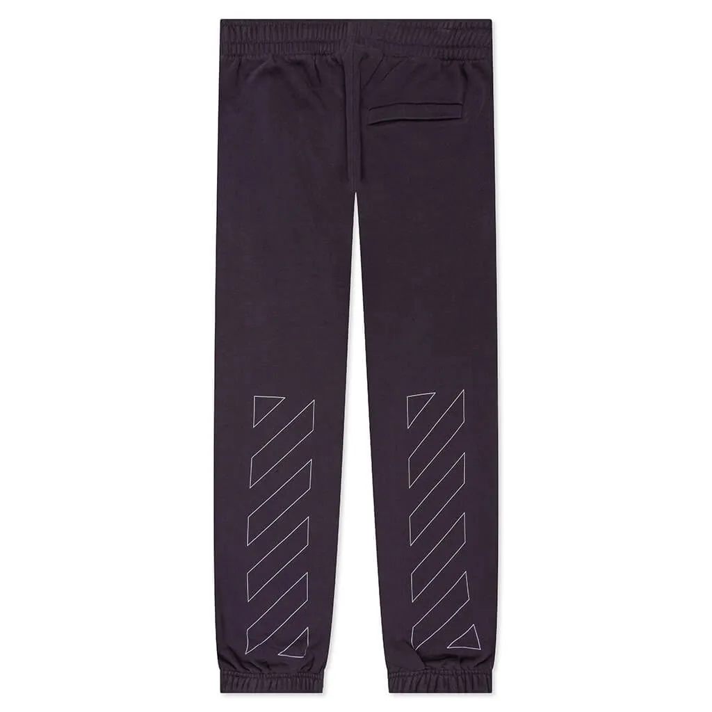 Diag Outline Shorten Sweatpant - Aubergine