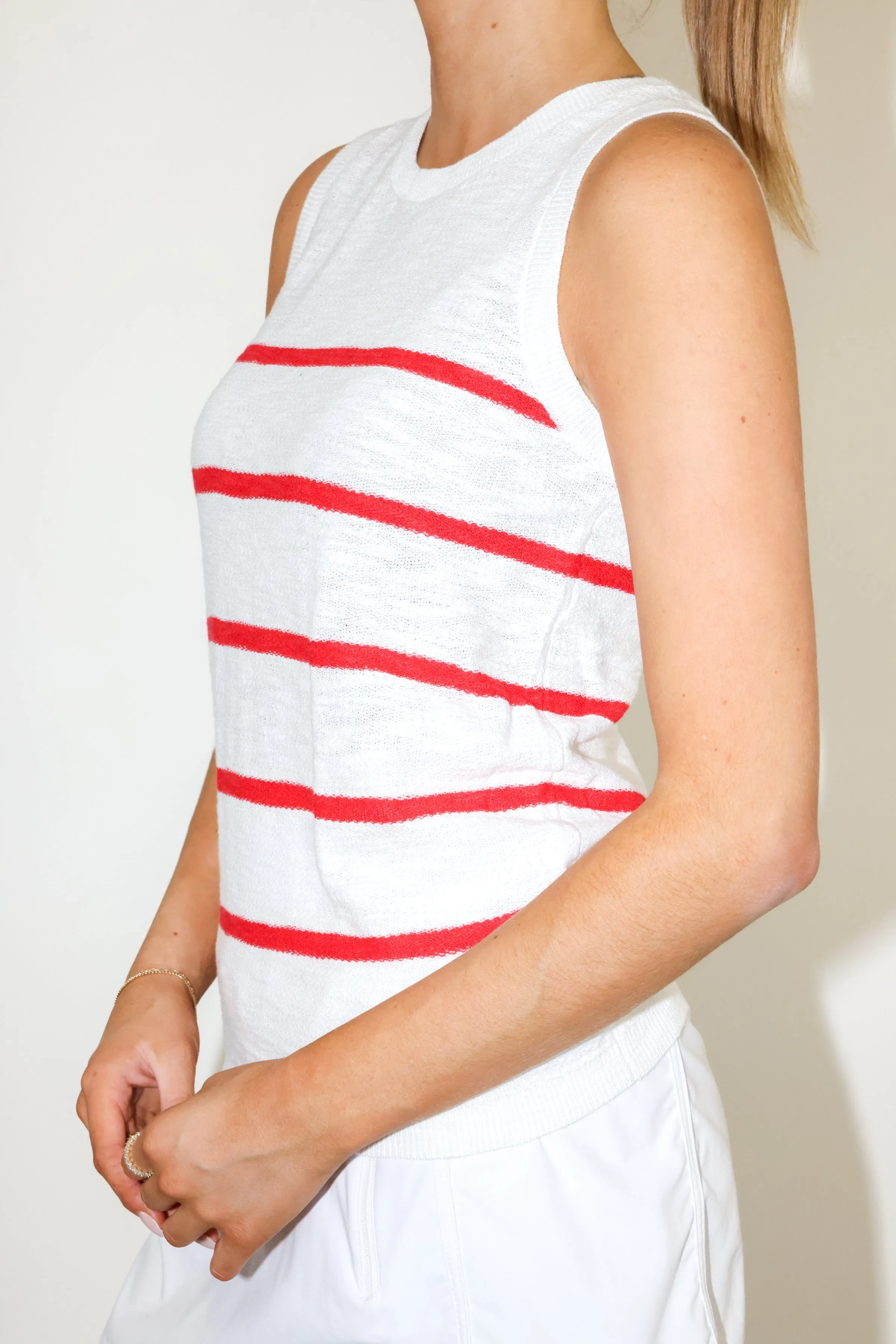 Emma Stripe Sleeveless Knit Top