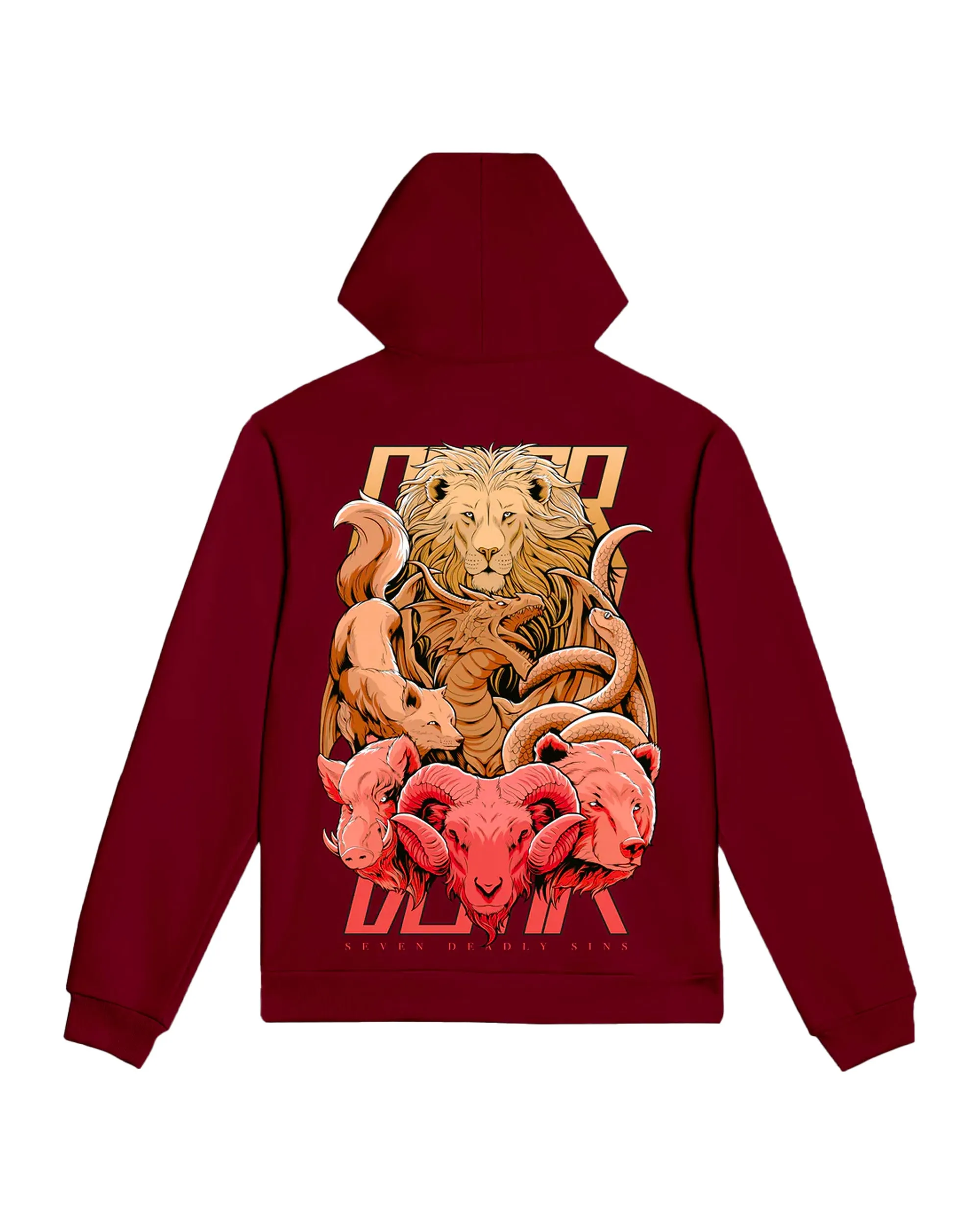 Felpa Uomo Dolly Noire 7 Deadly Sins Hoodie Bordeaux