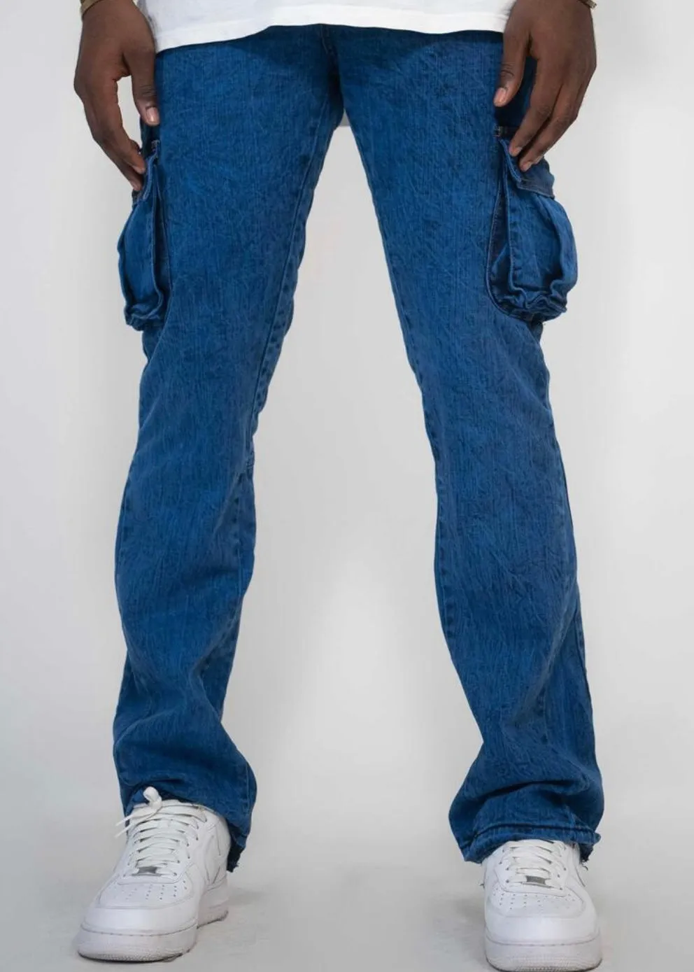 Golden Azul Syndicate Cargo Stacked Jeans