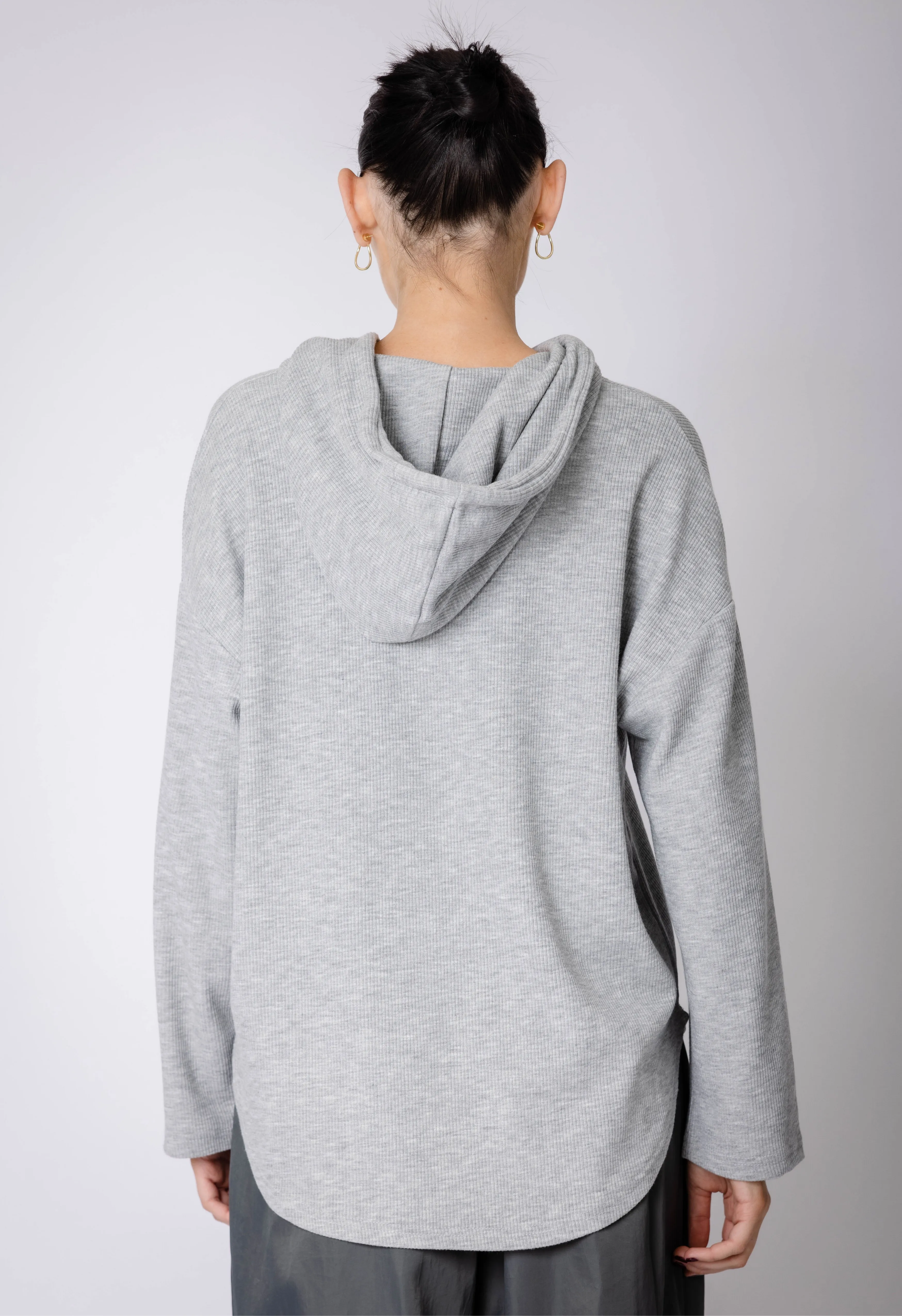 Grey Henley Hoodie