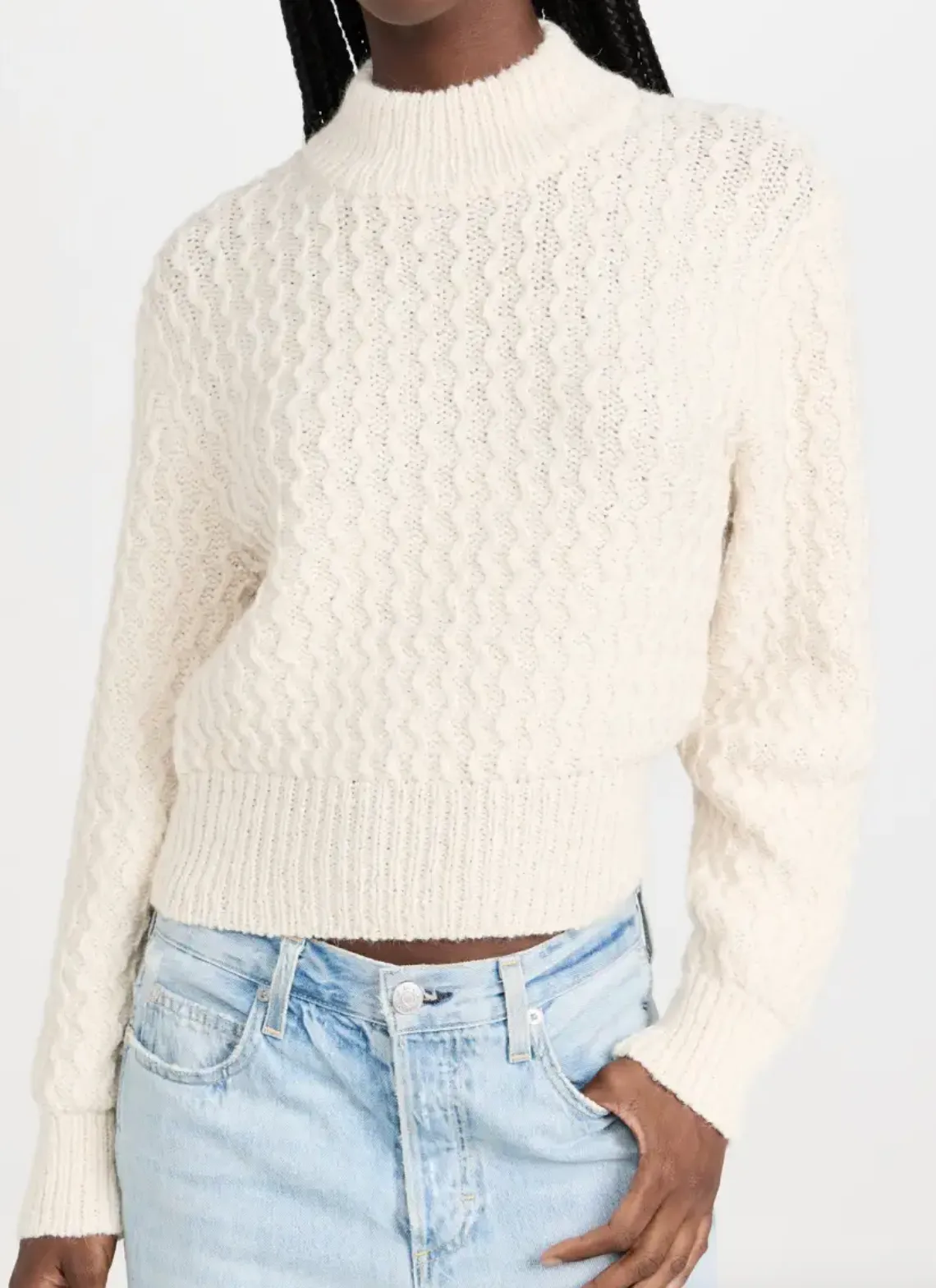 Helen Crop Mock Sweater