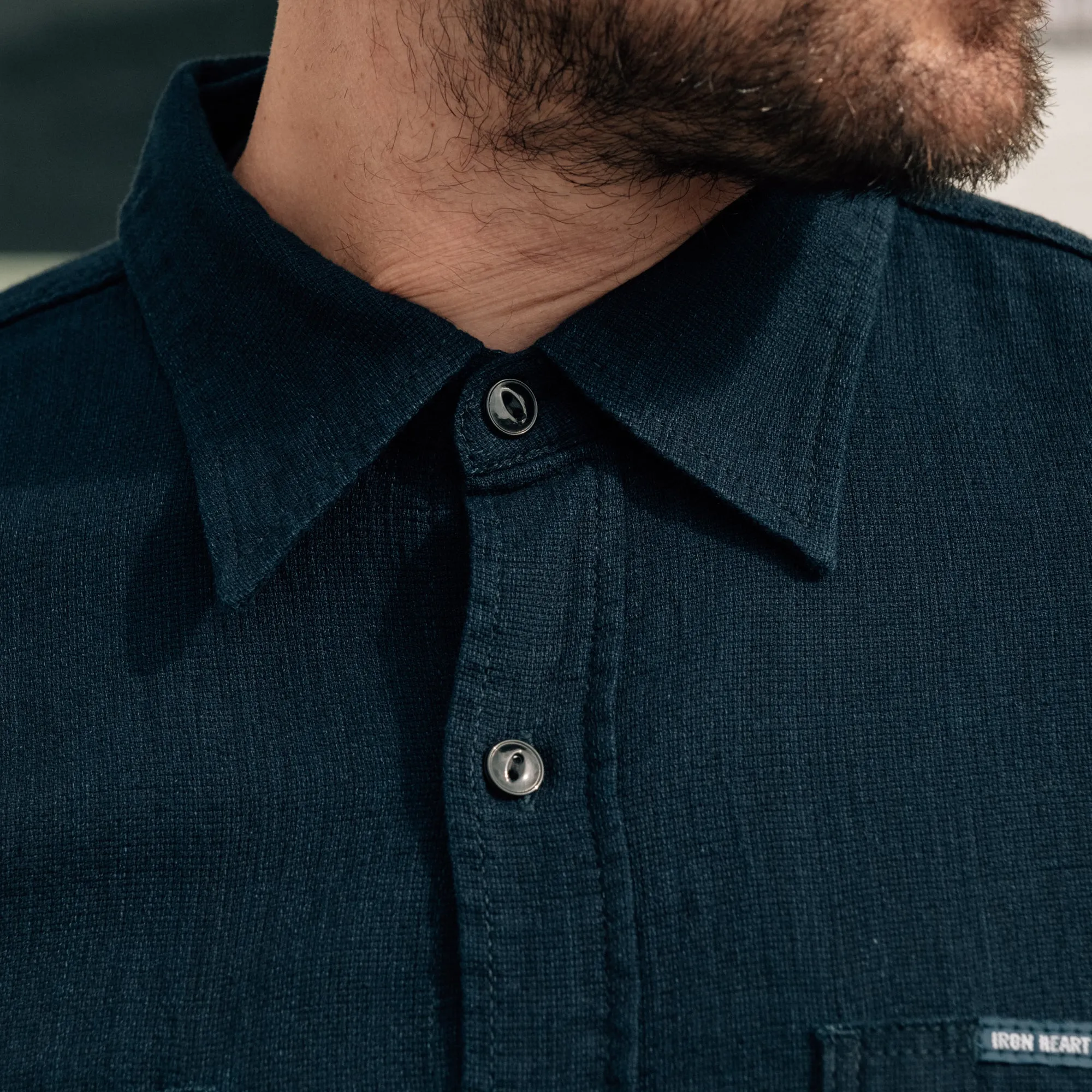 Iron Heart IHSH-358-IND 5oz Dobby Cloth Work Shirt Indigo