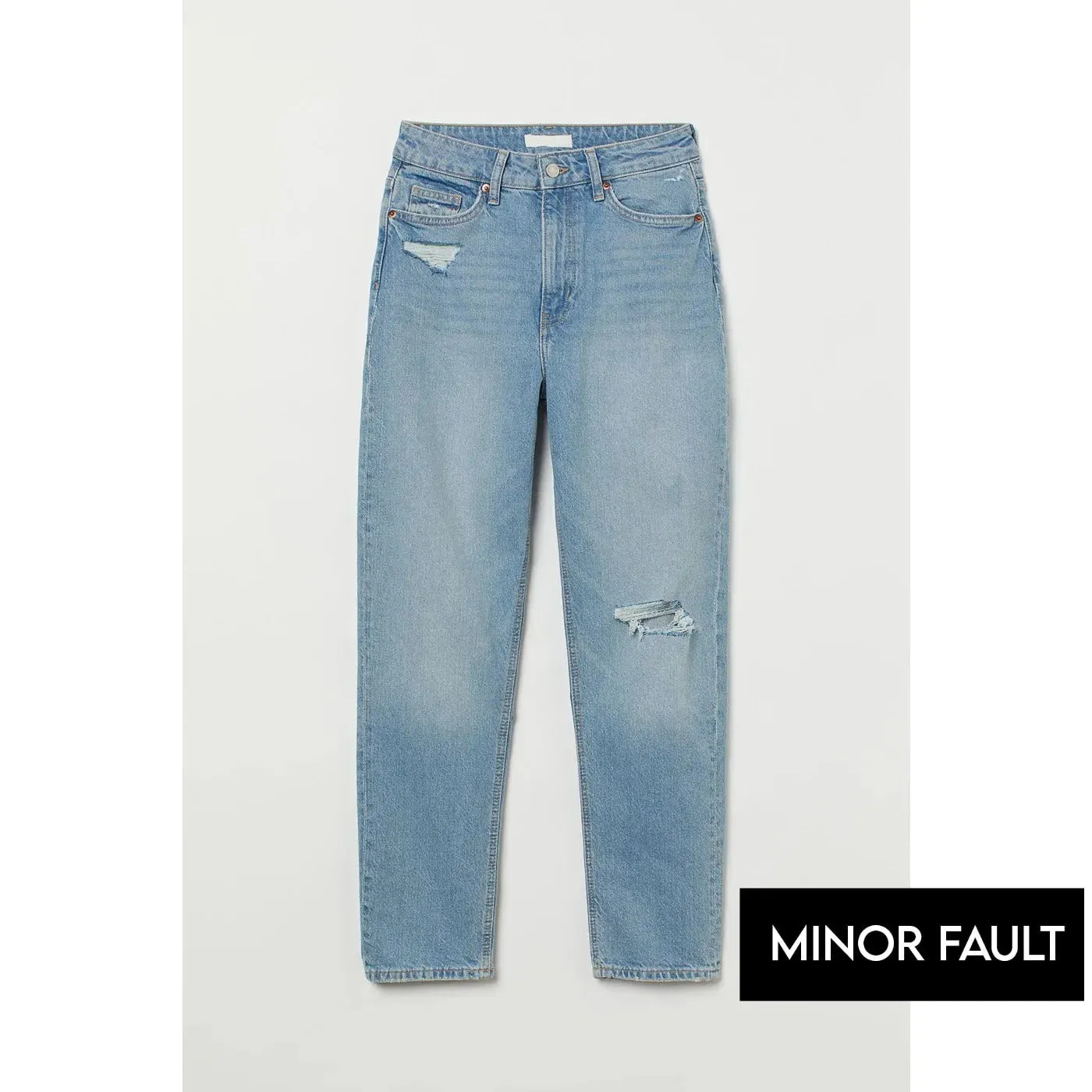 (Minor Fault) Mom Light Blue High Ripped Jeans