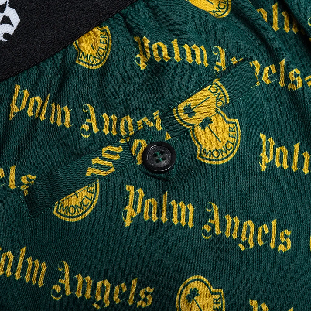 Moncler Genius x Palm Angels Logo Print Trousers - Dark Green