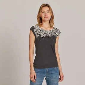 NEW! Gray Lace Bamboo T-Shirt by Umsteigen