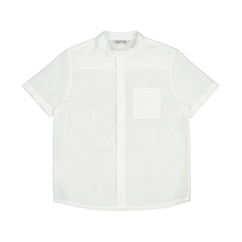 Nukutavake Boys Short Sleeve Mandarin Collar Dress Shirt_ 6118