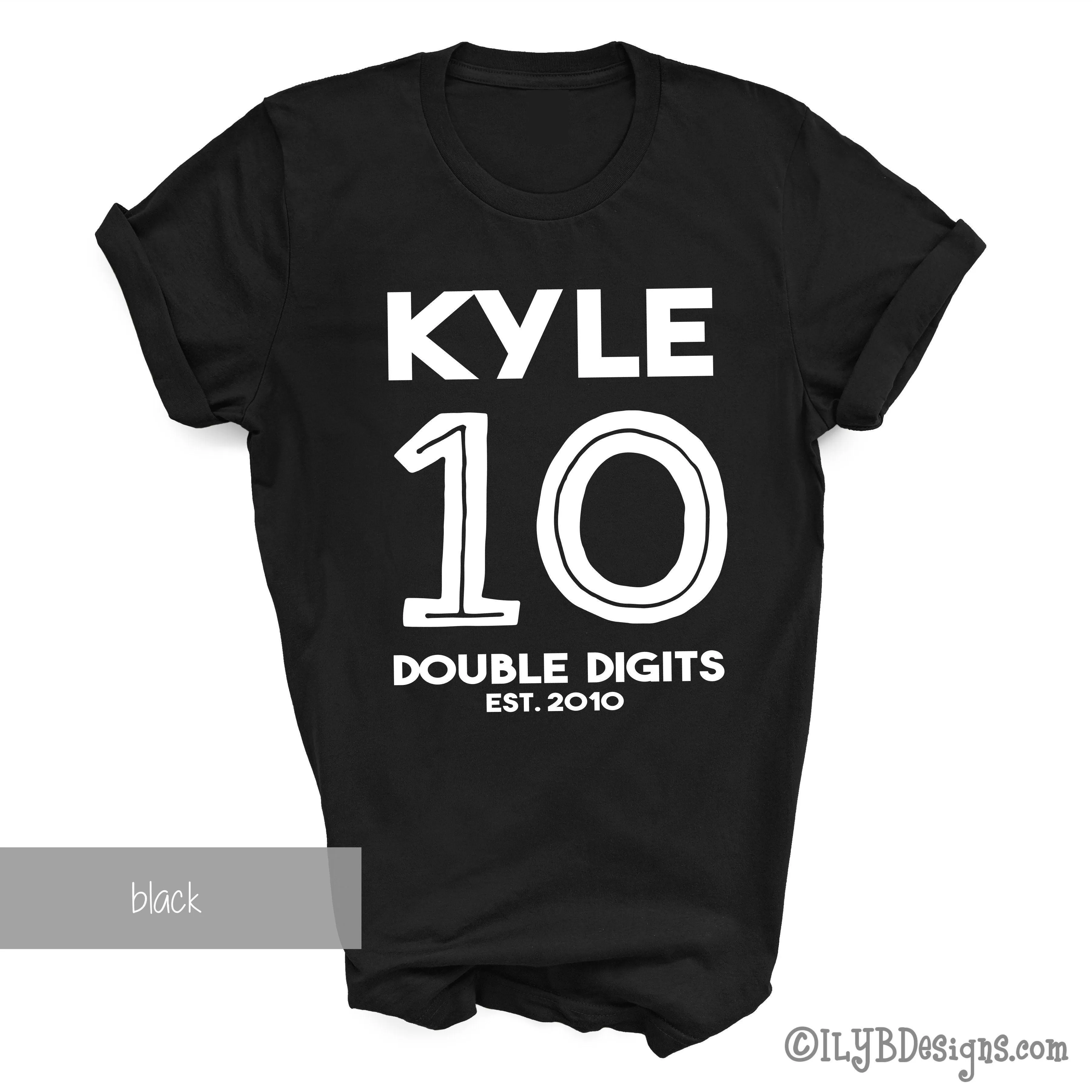 Officially 10 Double Digits 10th Birthday Shirt Personalized