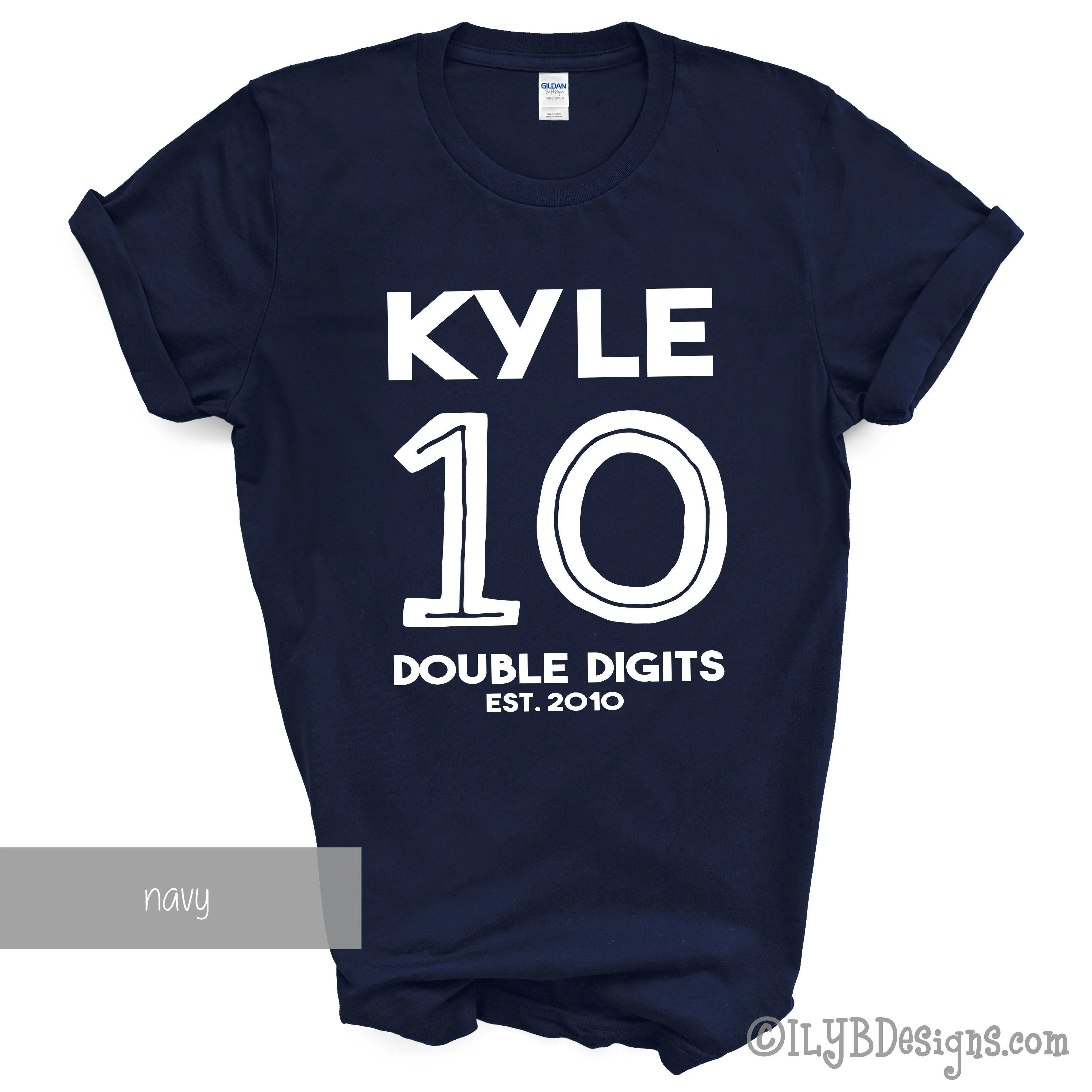 Officially 10 Double Digits 10th Birthday Shirt Personalized