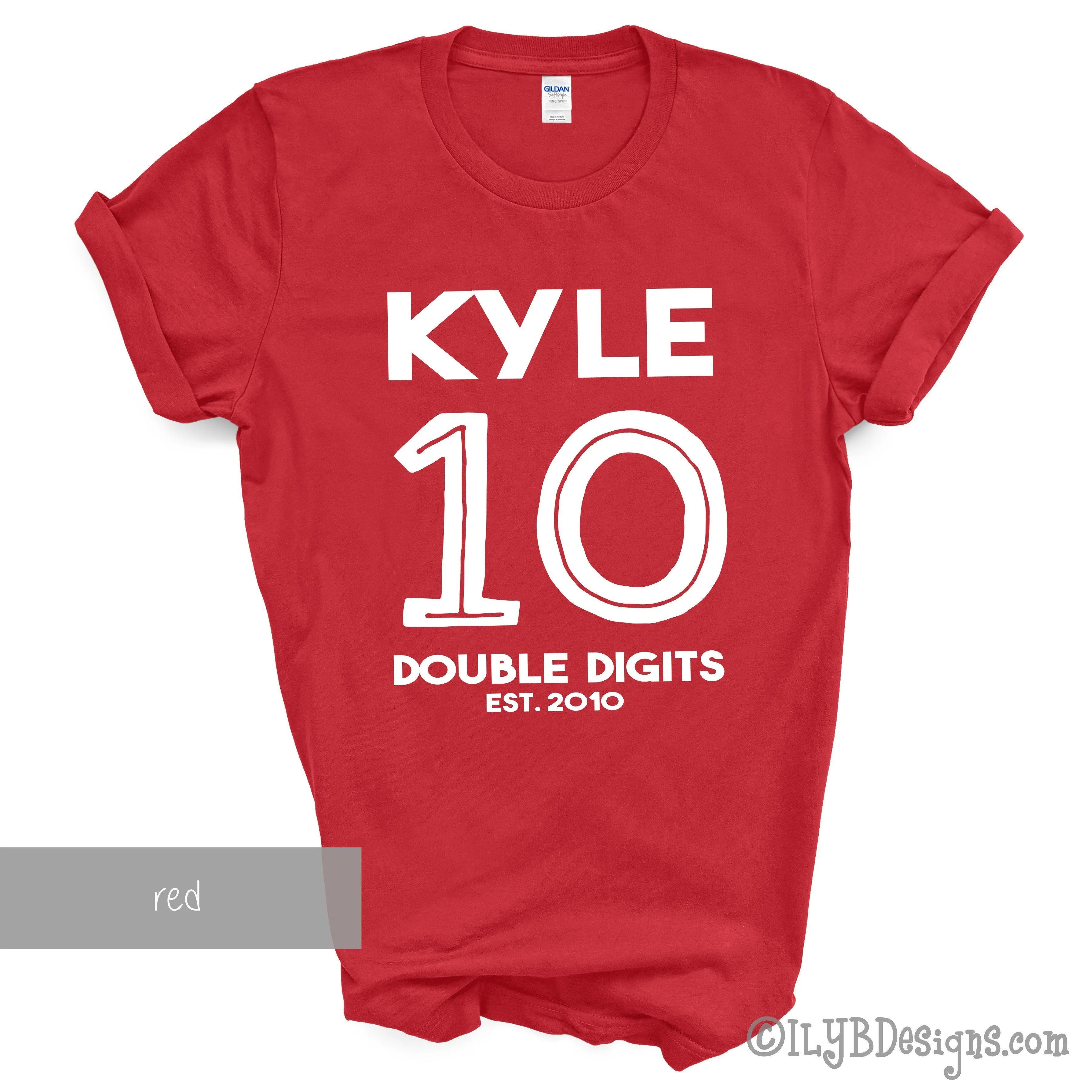 Officially 10 Double Digits 10th Birthday Shirt Personalized