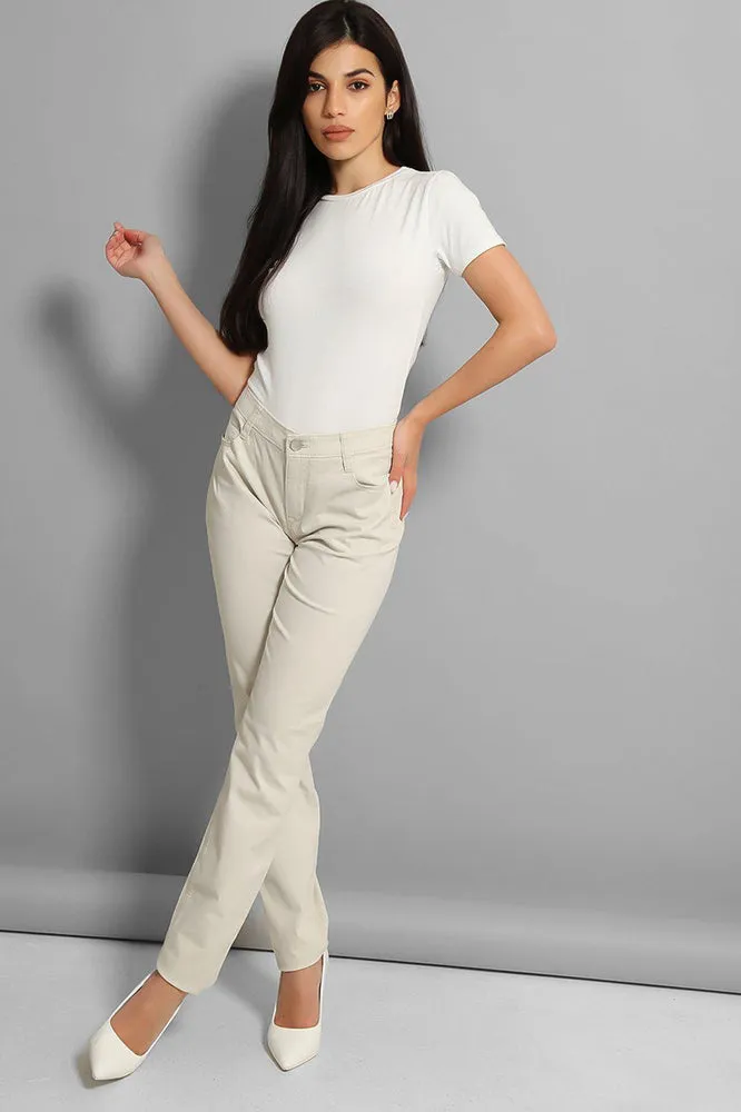 Pastel Beige Soft Stretchy Jeans