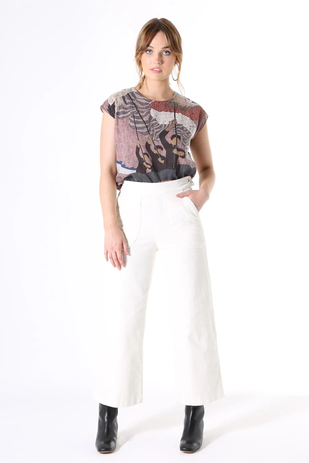 Peggy Fine Cord Pants Ivory