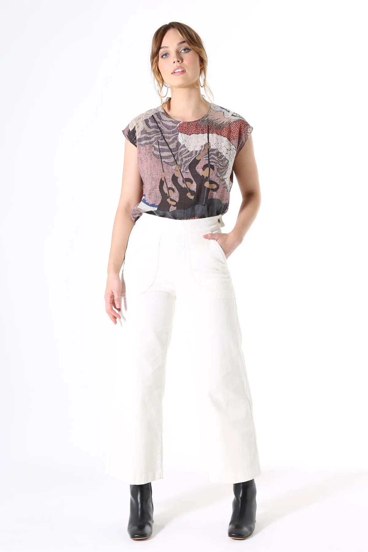 Peggy Fine Cord Pants Ivory