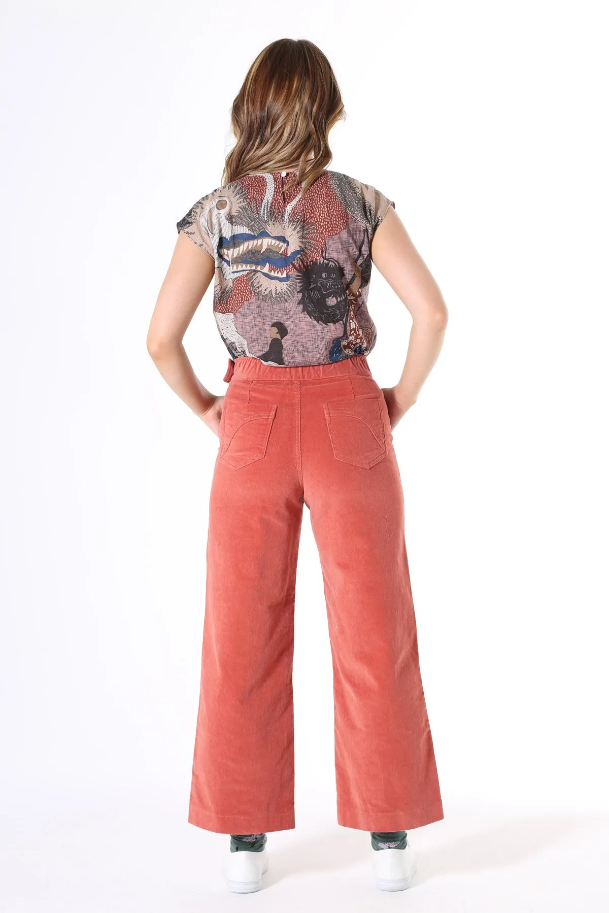 Peggy Fine Cord Pants Salmon