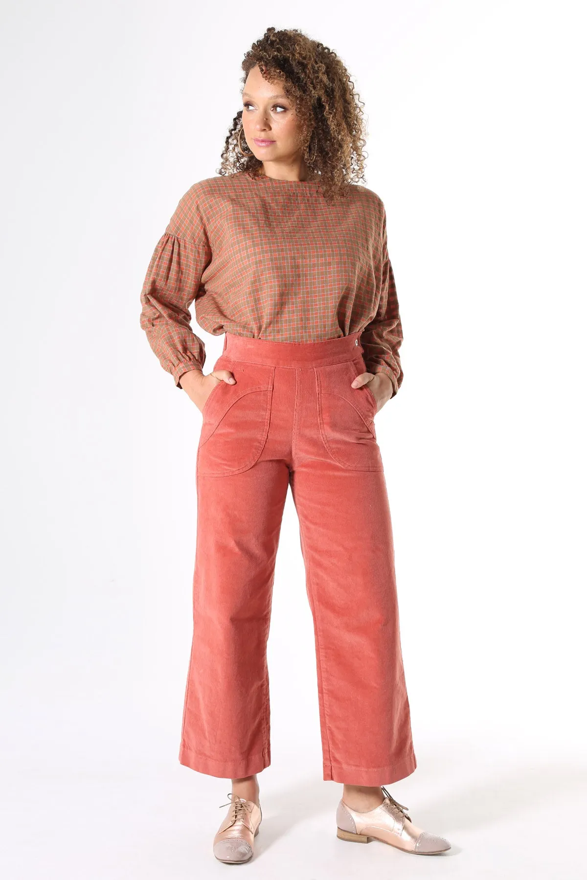 Peggy Fine Cord Pants Salmon