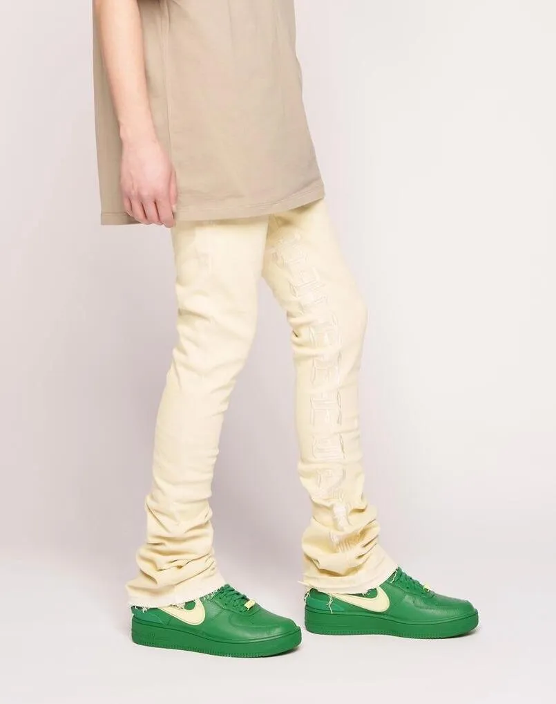 Pheelings AGAINST ALL ODDS FLARE STACK DENIM (CREAM/CREAM)