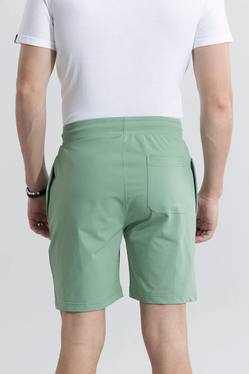 Pleated Green Shorts