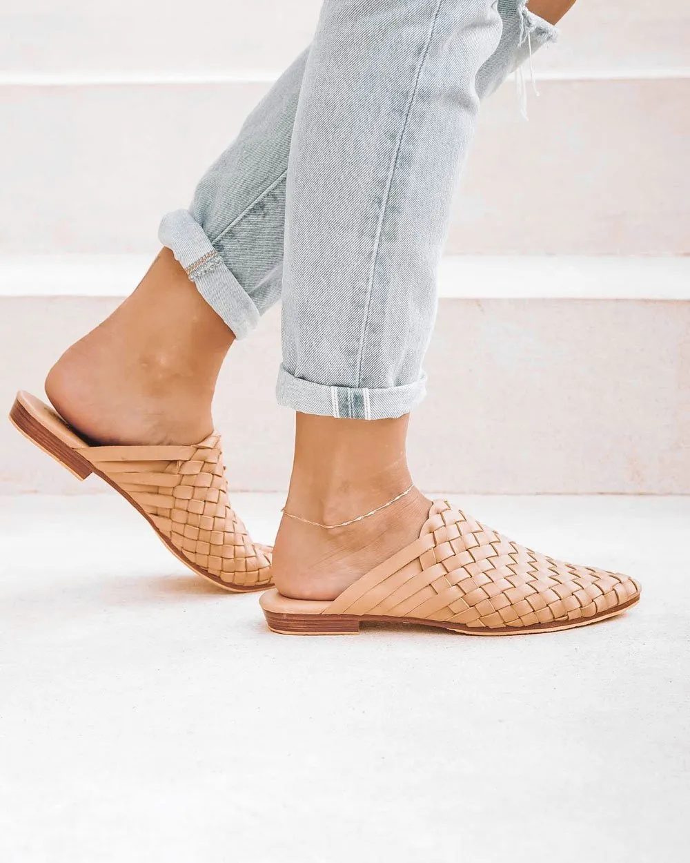 Prague Woven Mule - Cream