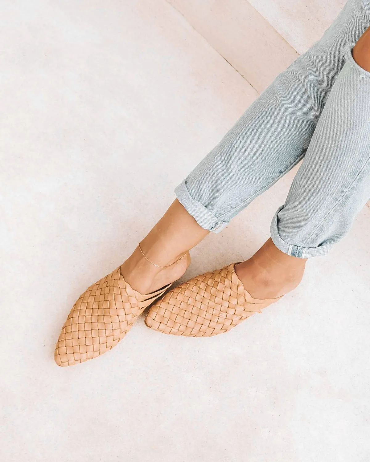 Prague Woven Mule - Cream