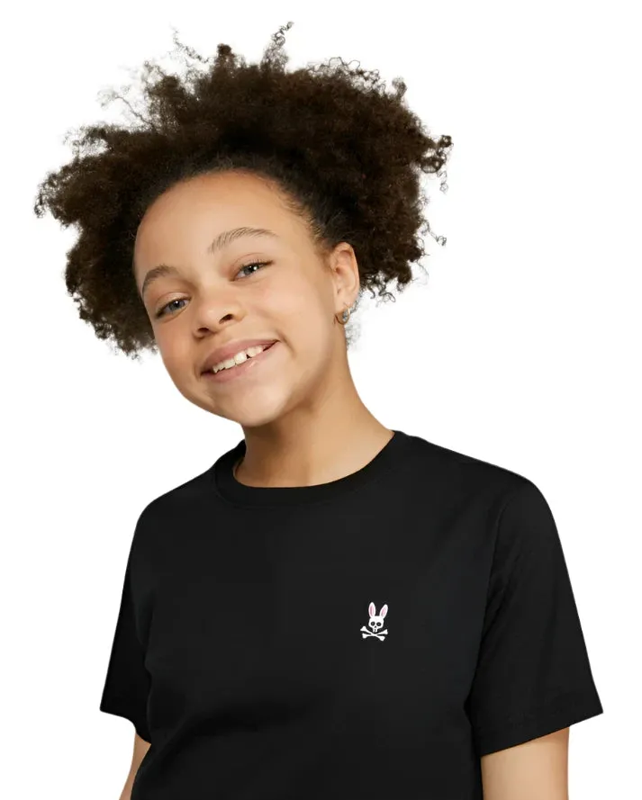 Psycho Bunny Kids Black Classic Crew Neck T-Shirt_ B0U014CRPC-001