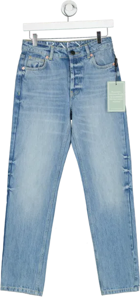 Raey Mid Blue Wash Organic-cotton Straight-leg Jeans W26