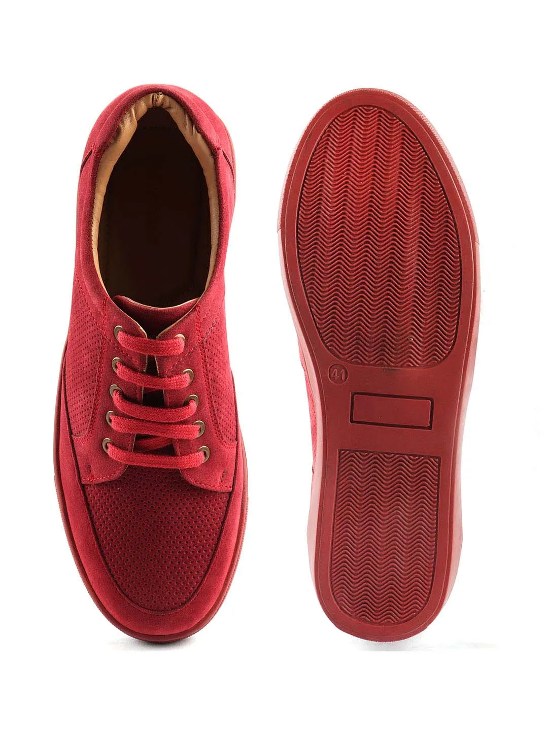 Red Casual Lace-ups