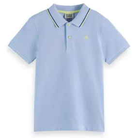 Scotch & Soda Boys Short Sleeve 2 tone Pique Blue Polo_ 24168922