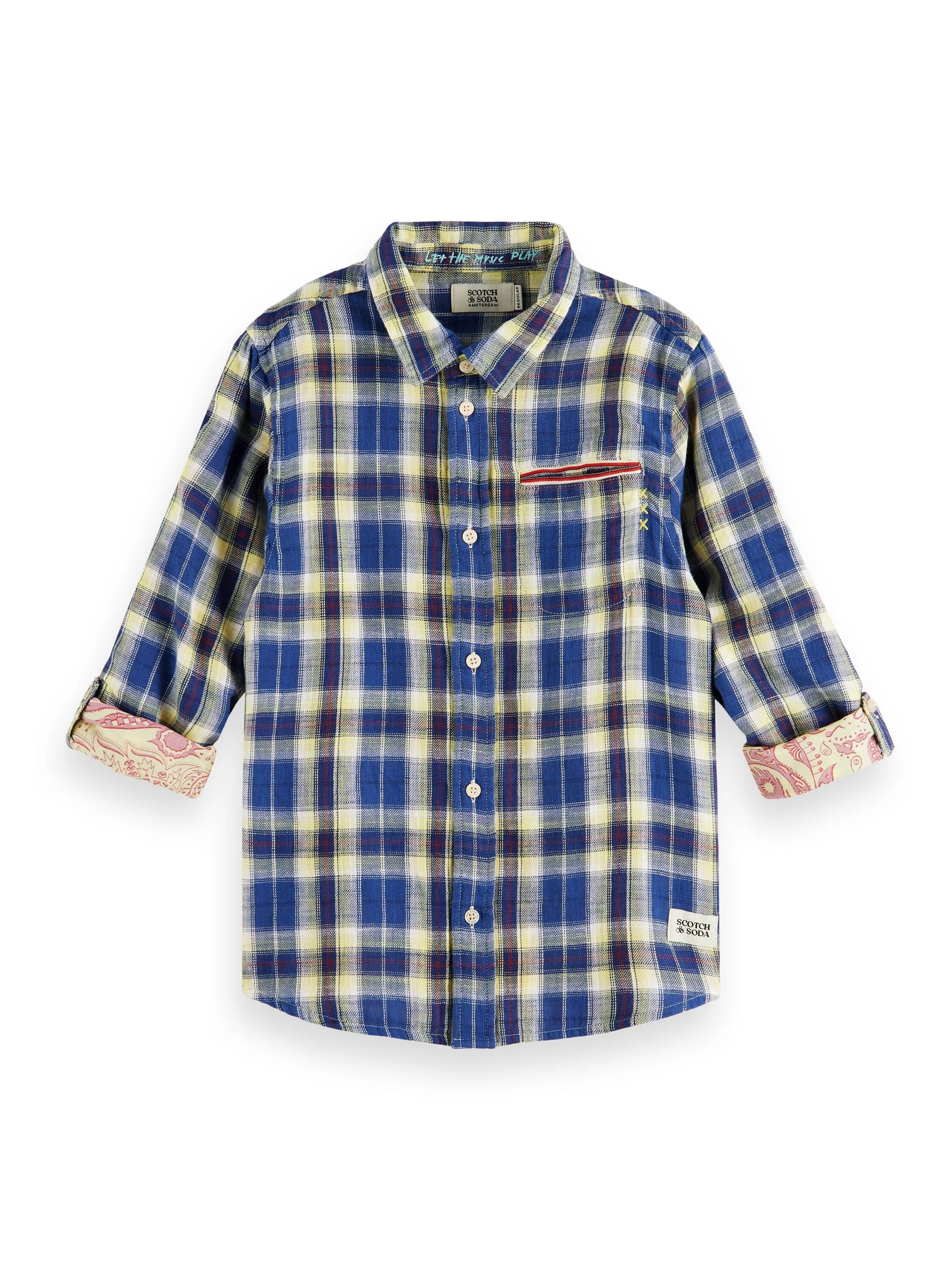 Scotch & Soda Boys Yellow/Blue Check Shirt_173655-6096