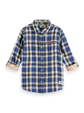 Scotch & Soda Boys Yellow/Blue Check Shirt_173655-6096