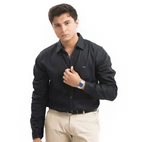 Solid Navy Casual Shirt