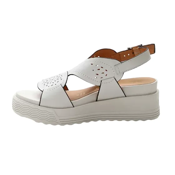 Stonefly women's leather sandal with 6 cm heel Parky 19 Calf 219123 151 white birch